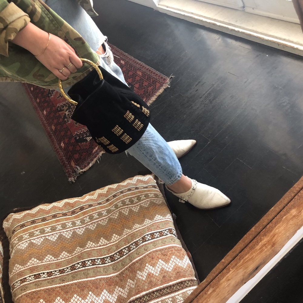 Cleobella Suede Mini Bag Black